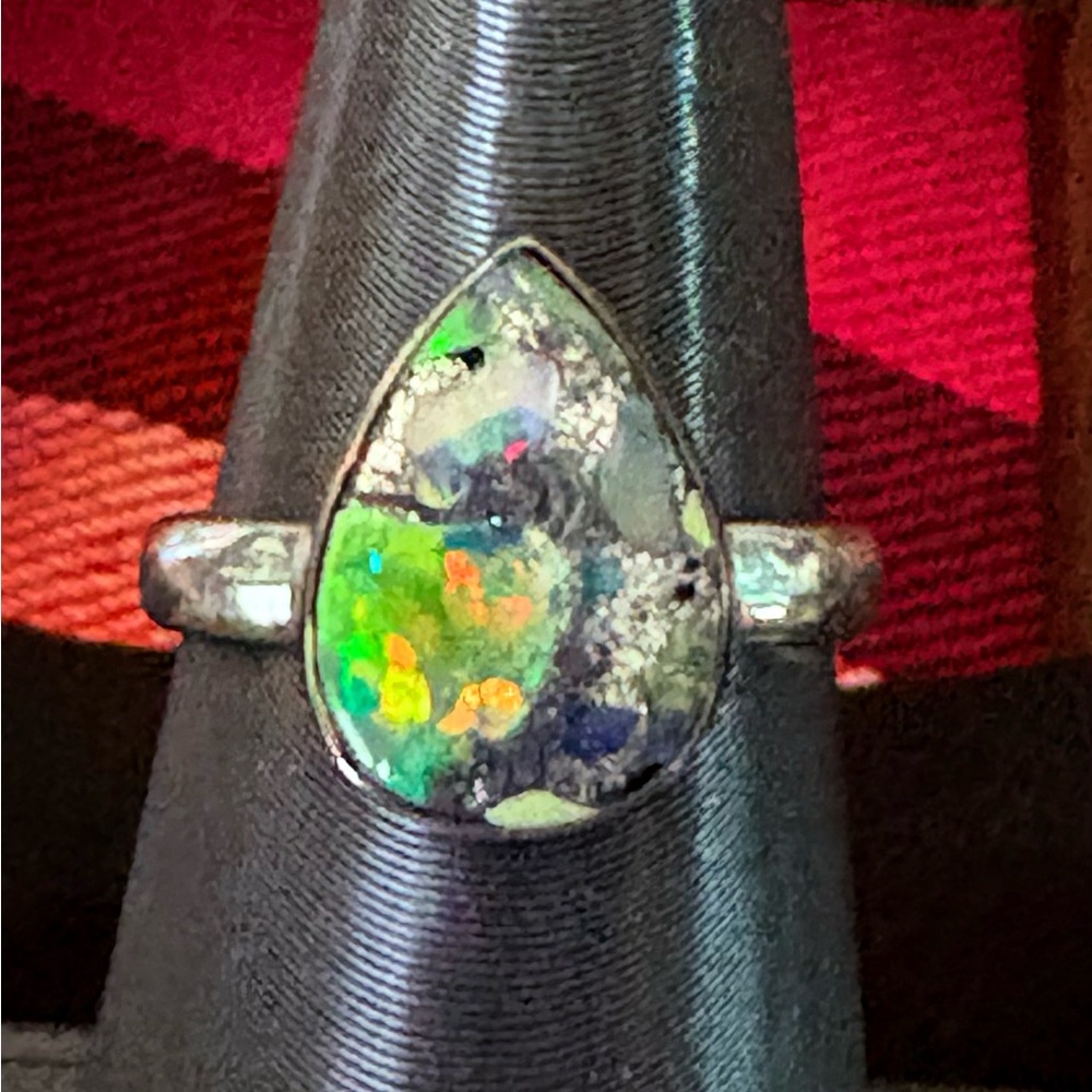 Boulder Opal Rings (3) Sterling Silver 925 - Picture 4 of 7